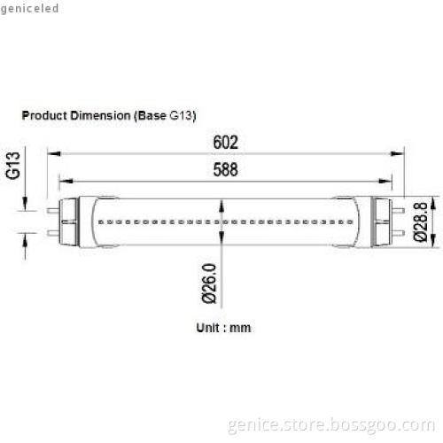 AC100-277V 10W 96PCS 2835SMD CRI>80 1100lm LED t8 tube